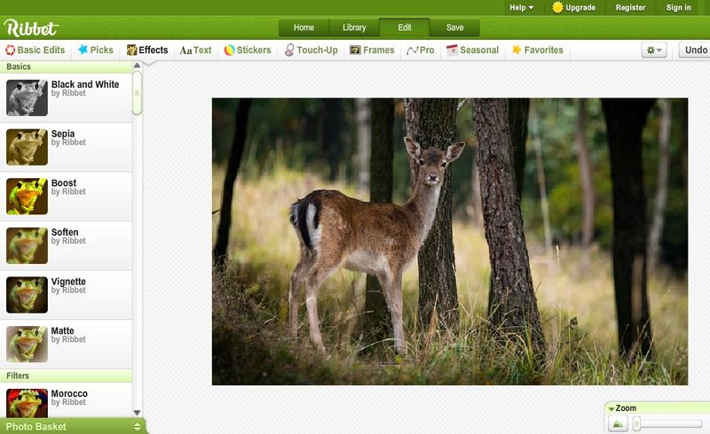 Ribbet: potente editor de imágenes online y gratuito