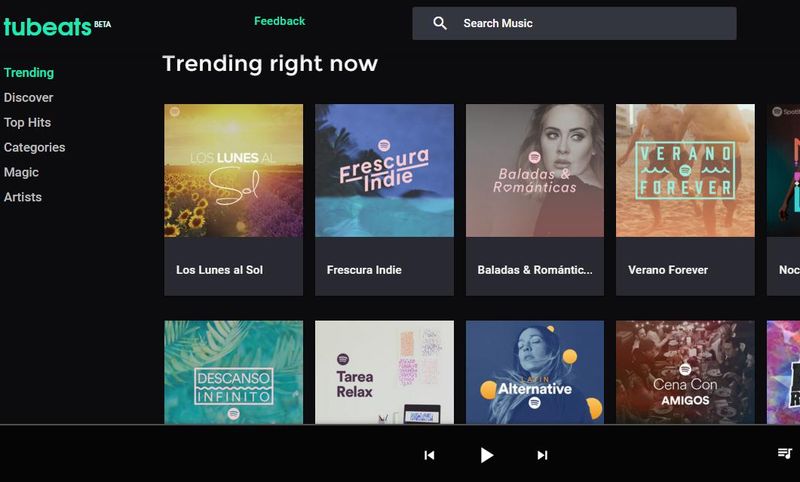Tubeats: otra web para escuchar online la música que te gusta
