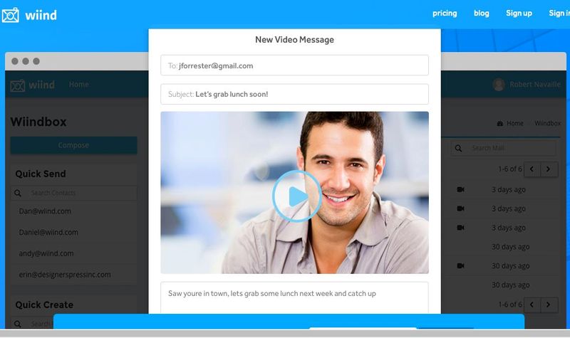 Wiind: graba y envía mensajes de vídeo por correo electrónico
