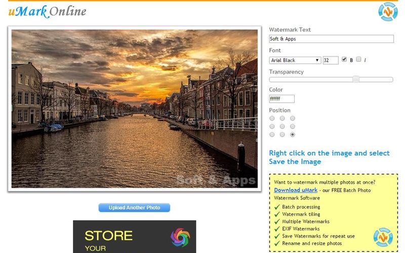 uMark Online: utilidad web para agregar marcas de agua a tus fotos
