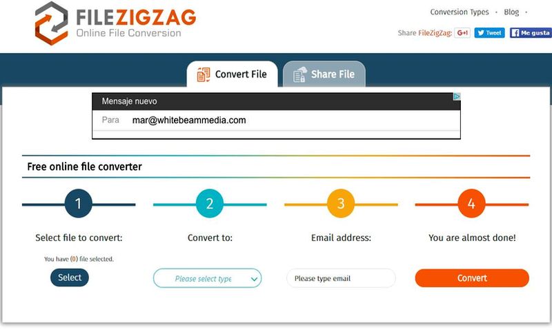 FileZigZag: convierte online cientos de formatos de archivos