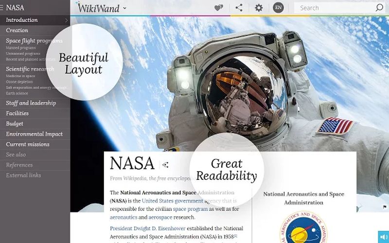 Wikiwand: la Wikipedia de siempre con un look actual