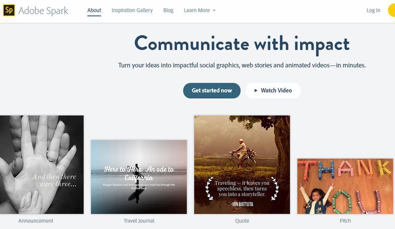 Adobe Spark: web gratuita para crear vídeos, historias web e imágenes sociales