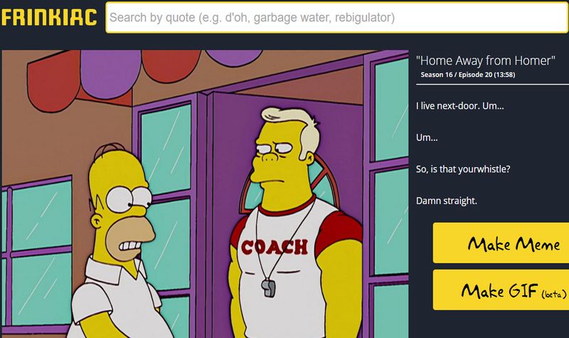 Crea GIFs animados de Los Simpsons con Frinkiac