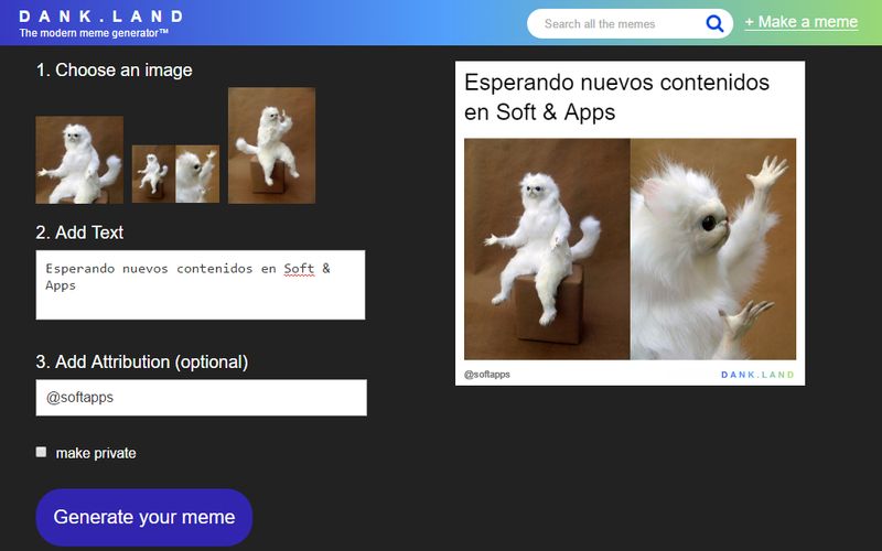 Dank Land: web para crear divertidos Memes rápidamente