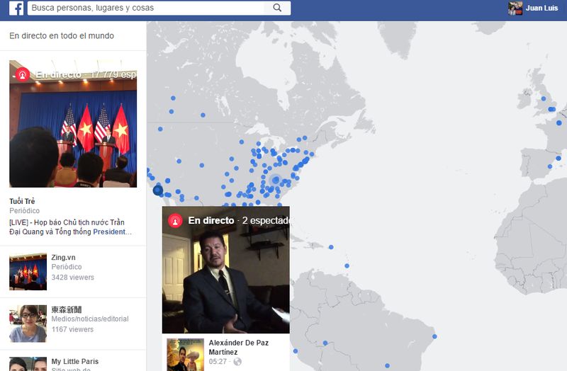 Facebook Live Map: mapa mundial que localiza las emisiones de Facebook Live