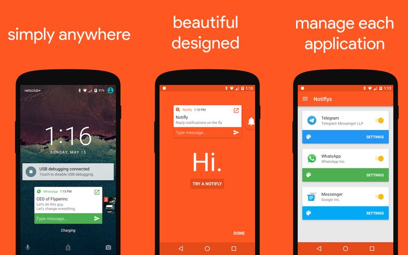 Notifly: notificaciones de WhatsApp y Telegram como burbujas flotantes