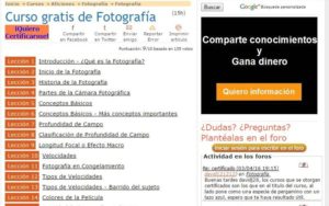 Aprender fotografía - Índice del curso en AulaFacil