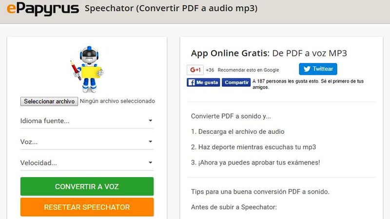 Convierte tus PDF a Mp3 con estas 2 herramientas web gratuitas