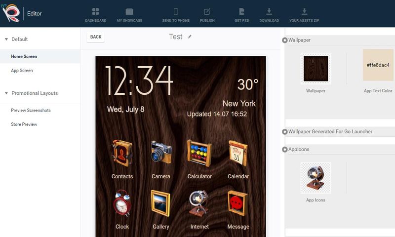Aplicación web gratis para crear temas Android sin programar