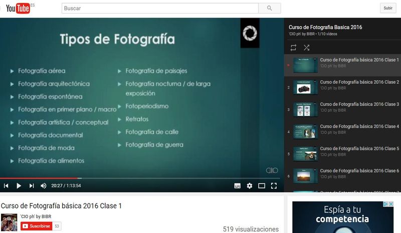 Curso gratuito de Fotografía básica en 10 vídeos