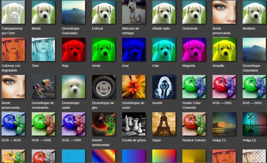 Fotoview - aplicar efectos online