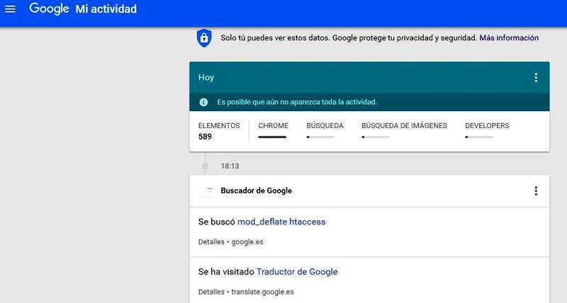 Google sabe mucho sobre ti y te lo demuestra en My Activity