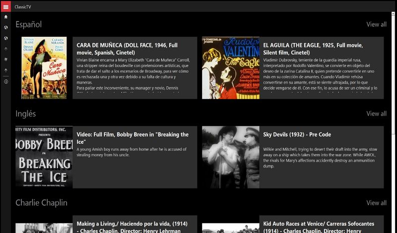 ClassicTV: la app para ver películas de dominio público llega a Windows 10