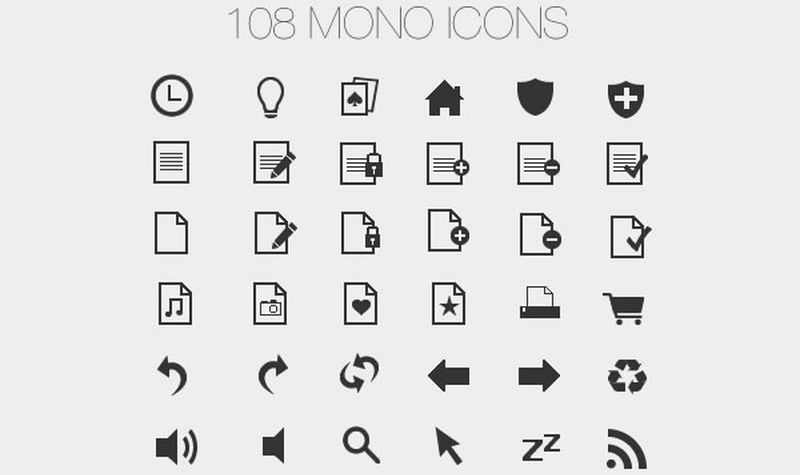 Mono Icons: 108 iconos minimalistas completamente gratuitos
