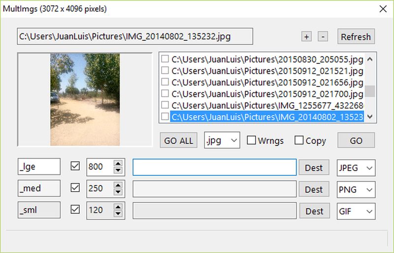 MultImgs: software gratis y portable para redimensionar imágenes