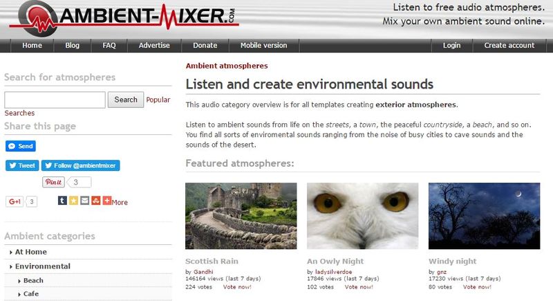 5 buenas páginas para generar y escuchar sonidos ambientales