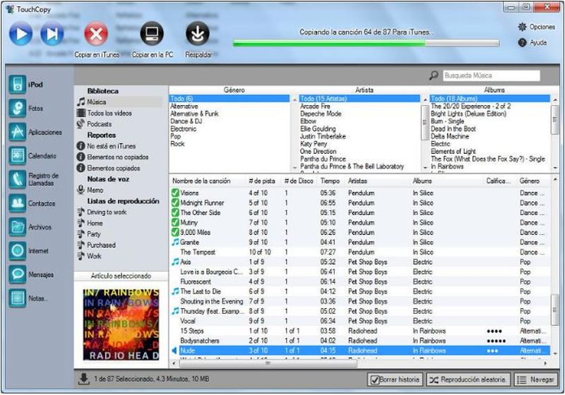 TouchCopy: pasa tu música y archivos de iPhone a tu PC, Mac o iTunes