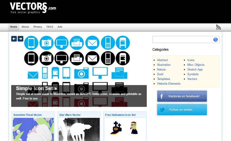 Vectorss: gran colección de recursos gráficos gratuitos para Diseñadores