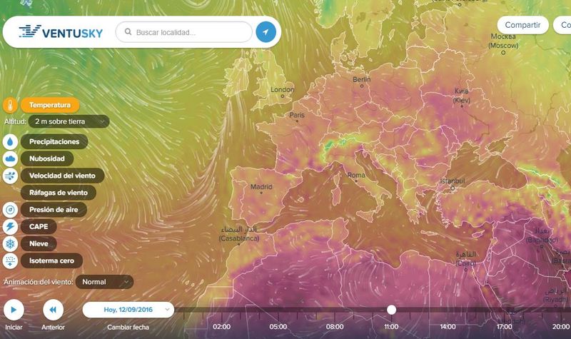 VentuSky: web interactiva con información del clima mundial a tiempo real