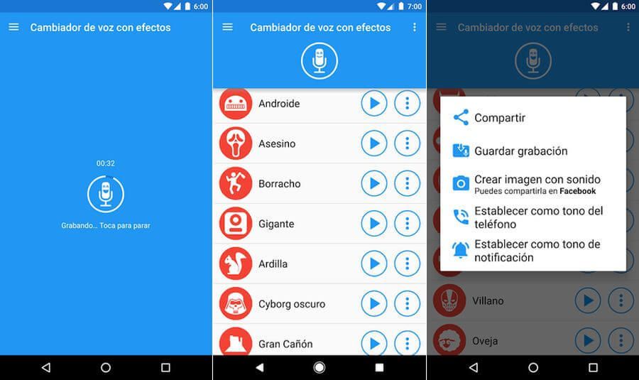Cambiador de voz para Android