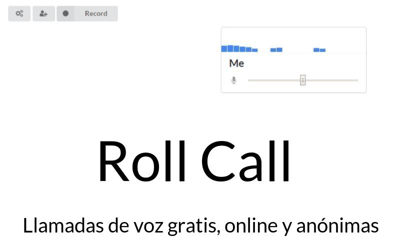 Roll Call: aplicación web gratis para hacer llamadas de voz sin registro
