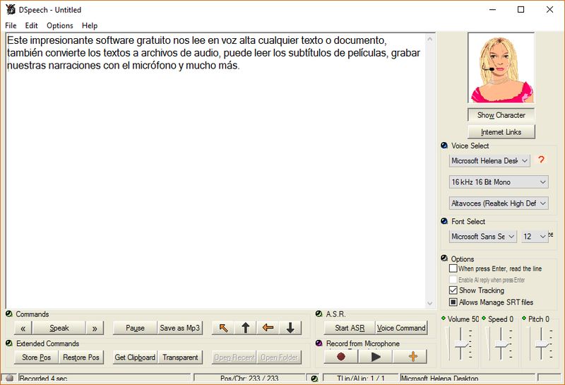 DSpeech: mejor software gratuito para leer textos y convertirlos a audio