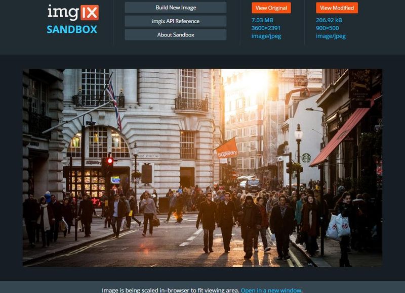 Imgix Sandbox: aplicación web gratis para comprimir imágenes