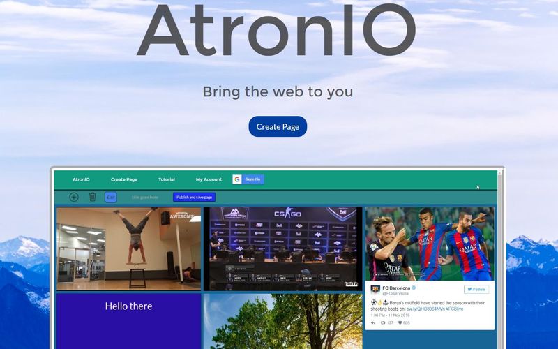 AtronIO: la solución más sencilla para crear gratis una página personal