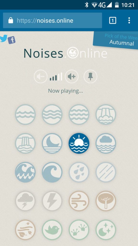 Noises Online fantástica aplicación web para generar sonidos relajantes