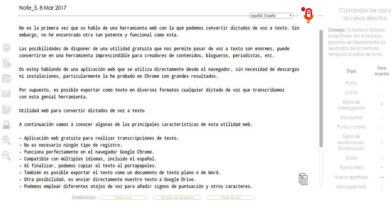 Convertir dictados de voz a texto es fácil y gratis con esta fantástica aplicación web