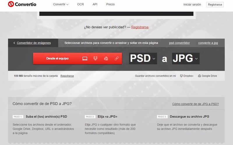 Convertir PSD a JPG en línea con estas 3 aplicaciones web gratuitas