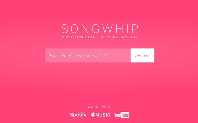 Songwhip: genera un enlace único para compartir canciones de múltiples plataformas
