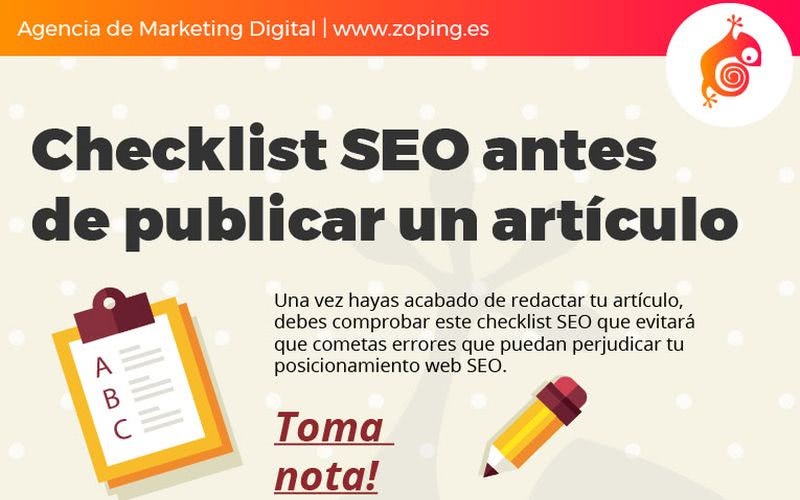 Comprobaciones SEO que debes realizar antes de publicar tus artículos