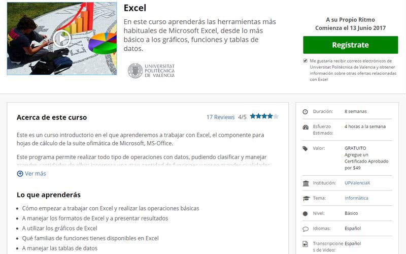 Curso gratis de Excel para seguir online y a tu ritmo
