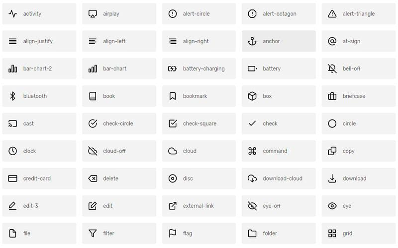 Feather: gran colección de iconos gratuitos para descargar