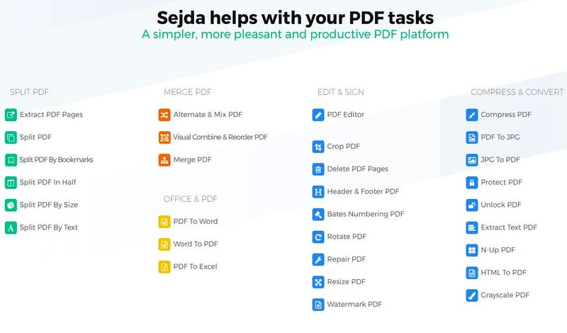 Gran colección de herramientas web para editar PDF totalmente gratuitas