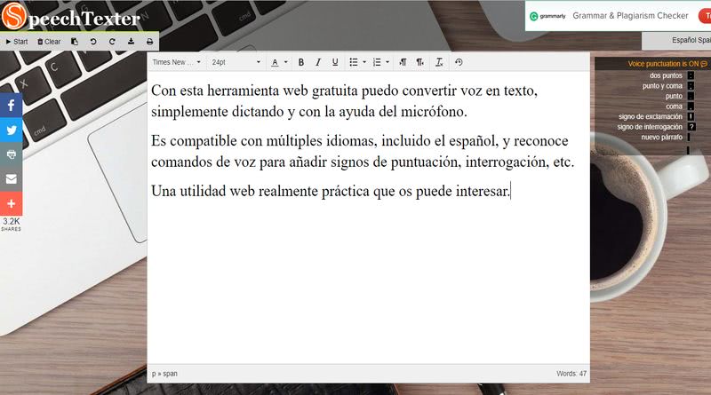 SpeechTexter: genial aplicación web para pasar voz a texto