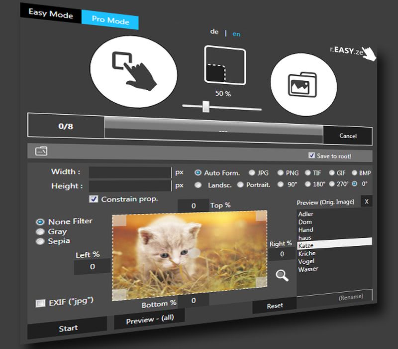 rEASYze: software portable para redimensionar imágenes incluso por lotes