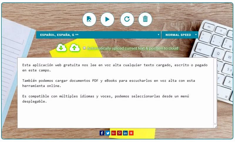 Lector de textos con voz gratuito, también documentos PDF y eBooks