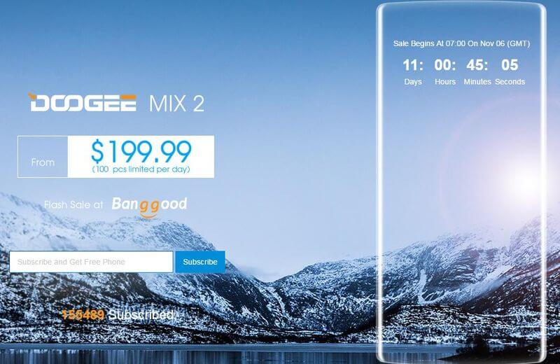 Smartphone DOOGEE MIX 2 ya tiene fecha de lanzamiento