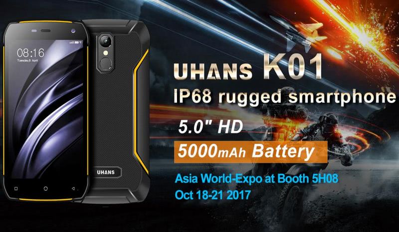 UHANS llevará su primer Smartphone IP68 K01 a la Asia World-Expo
