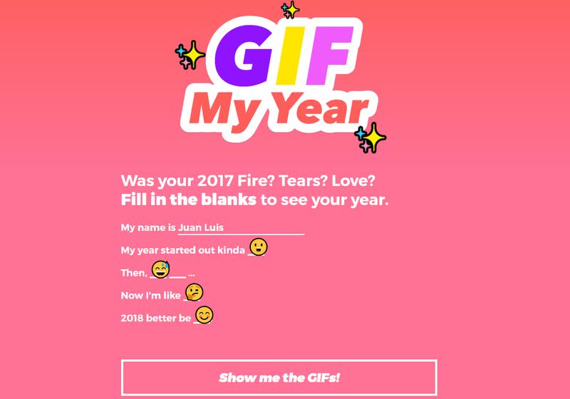 GIF My Year: crea un GIF resumen de cómo te fue en 2017