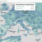 Calcular la población estimada de cualquier lugar en un mapa interactivo