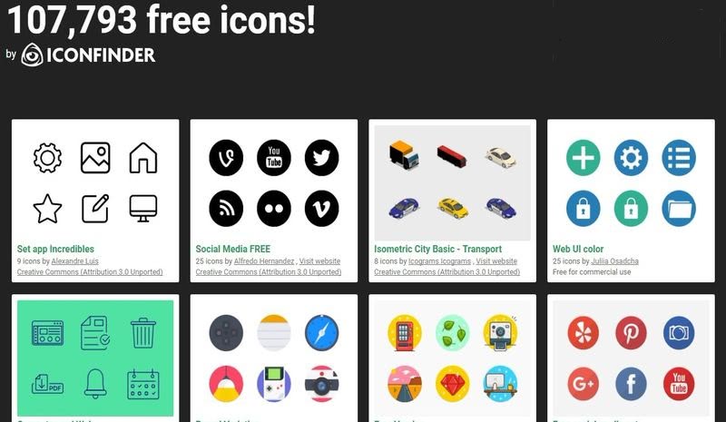 5 páginas con millones de iconos gratis para descargar