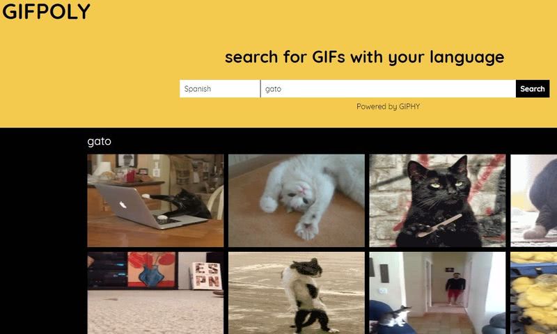 Buscador de GIFs animados en todos los idiomas, incluido el español