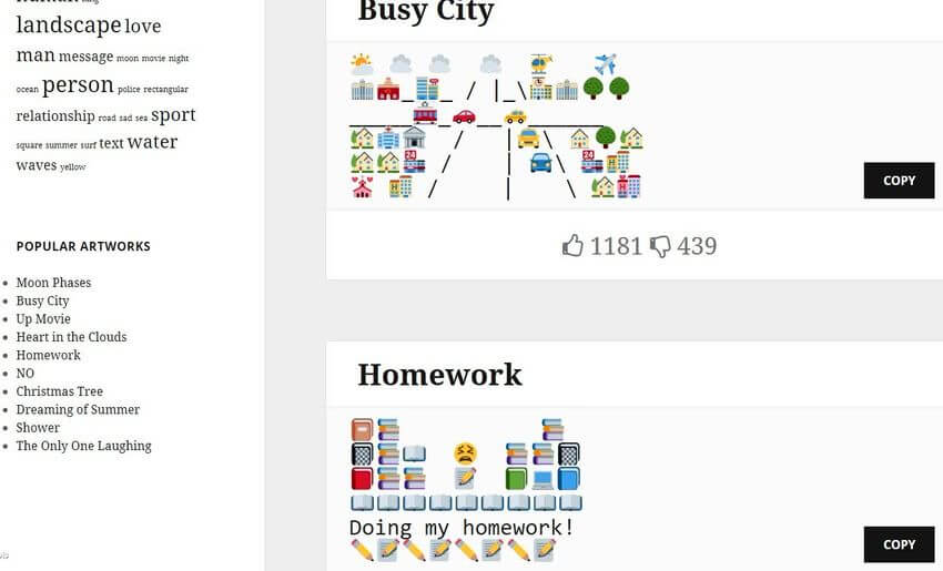 Emoji Art: copiar y pegar composiciones artísticas compuestas por Emojis