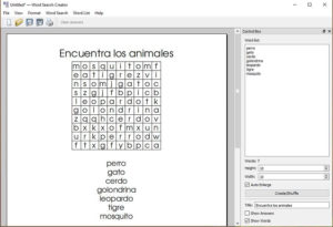 Generar sopas de letras imprimibles