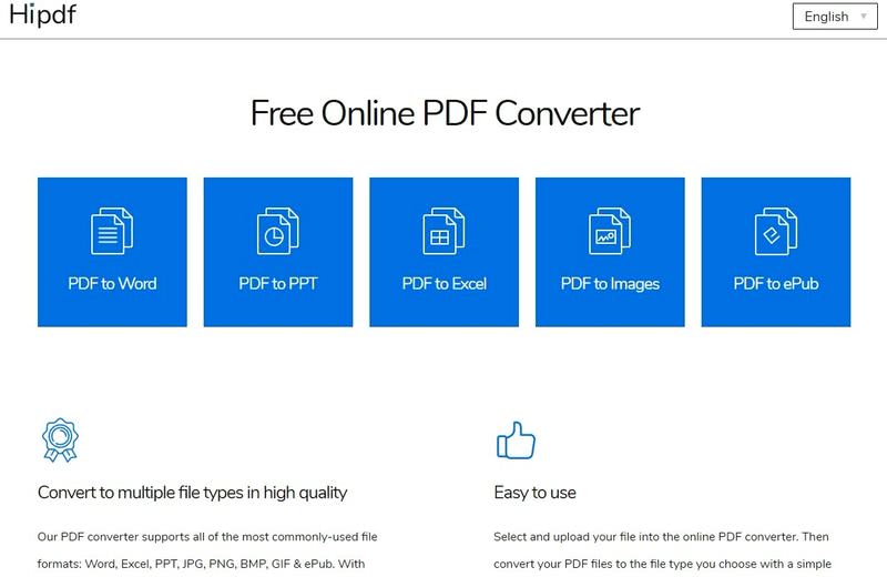 Hipdf: convertir documentos PDF fácilmente con estas aplicaciones web