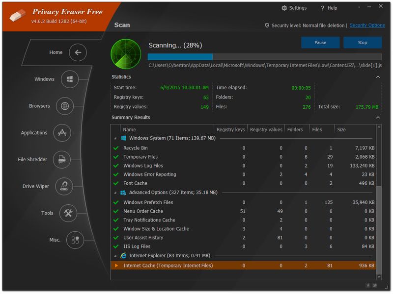 Privacy Eraser: software gratis para optimización y limpieza del PC